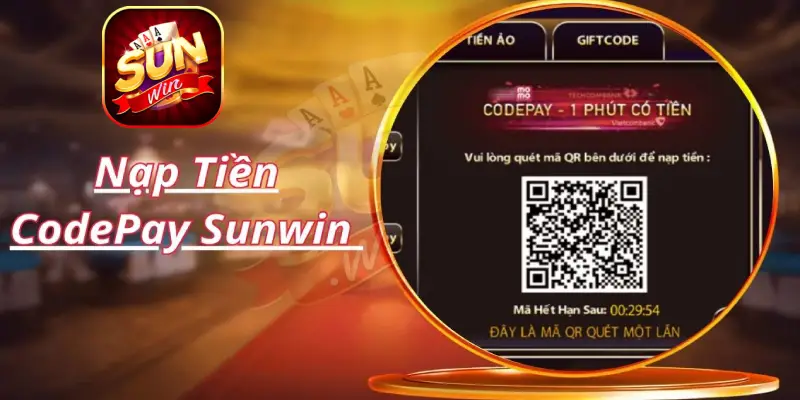 Giao diện quét mã QR nạp tiền SUNWIN
